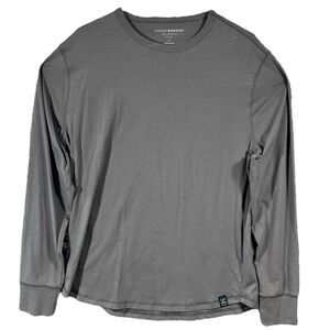 Lucky Brand Los Angeles Gray Solid Color Long Sleeve Pajama Top Men's Size 2XL